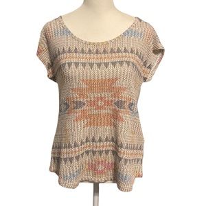 BLU PLANET Aztec print top